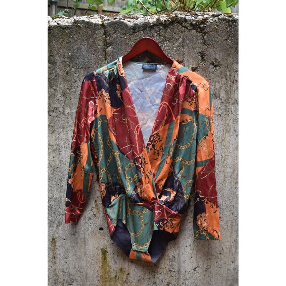 ZARA Accessories Baroque Chain Print Bodysuit-S - Picture 1 of 4